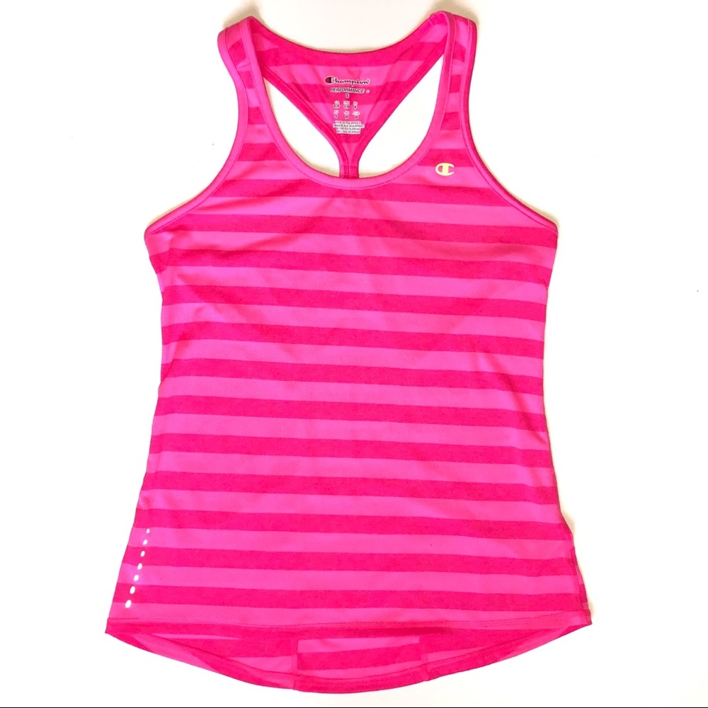 Champion Pink Striped Tank Top Small